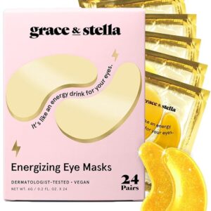 grace & stella Gold Under Eye Masks – 24 Pairs | Award-Winning Gel Patches for Dark Circles, Puffiness & Wrinkles | Travel & Self-Care Essentials | Vegan Gifts for Women
