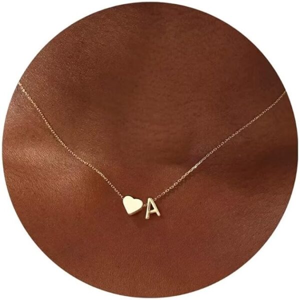 Turandoss Gold/Silver Heart Initial Necklace for Women Teen Girls - 18K Gold Plated Letter A-Z Pendant Necklace Dainty Heart Necklaces Tiny Initial Necklaces Birthday Gifts for Women Jewelry