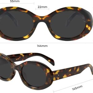 mosanana Oval Retro Trendy Sunglasses for Women 90s Style