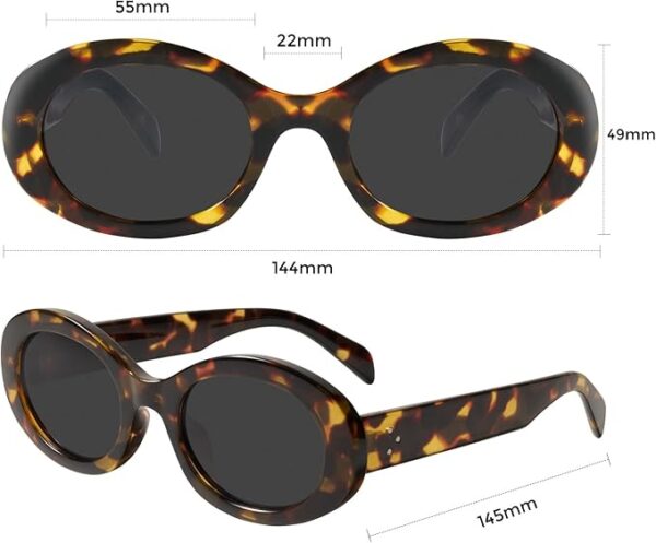 mosanana Oval Retro Trendy Sunglasses for Women 90s Style