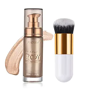 Shimmer Oil, Waterproof Long Lasting Moisturizing Bronze Luminizer Glow for Face & Body, Liquid Illuminator Highlighter