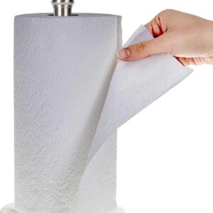 Paper Towel Holder Countertop with Heavy Marble Base, Standing Paper Towel Roll Holder for Kitchen Bathroom, with Weighted Base for One-Handed Operation