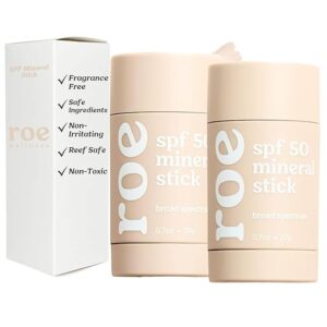 Roe Wellness- Sunscreen Stick For Face & Body Sun Protoction | Reef Safe, Clean Ingredients (SPF 50 Roll-on Stick)